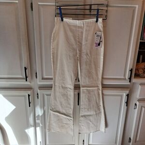 Tinseltown Cream Hi-Rise Flare Pants